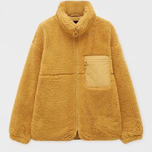 Pull&Bear Yellow Faux Shearling Jacket